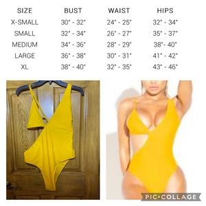 New w/o tags XL Yellow one piece swim suit